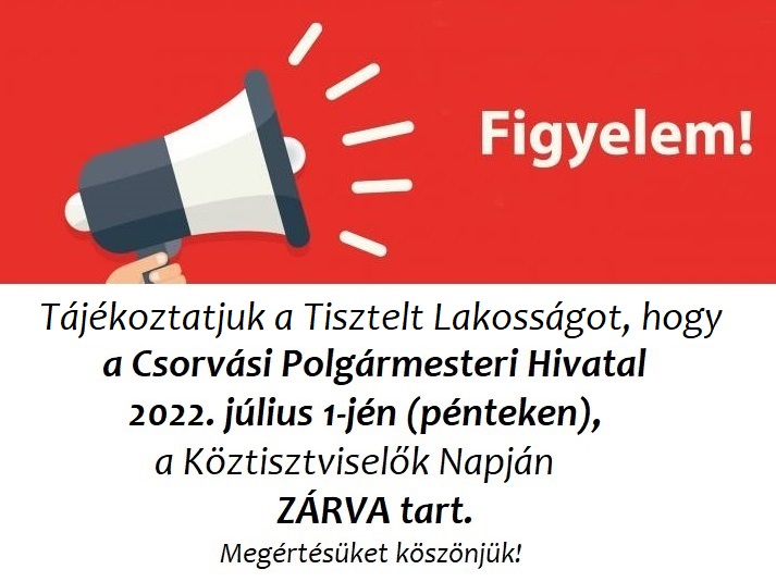 figyelem kep köztisztviselők napja zárva